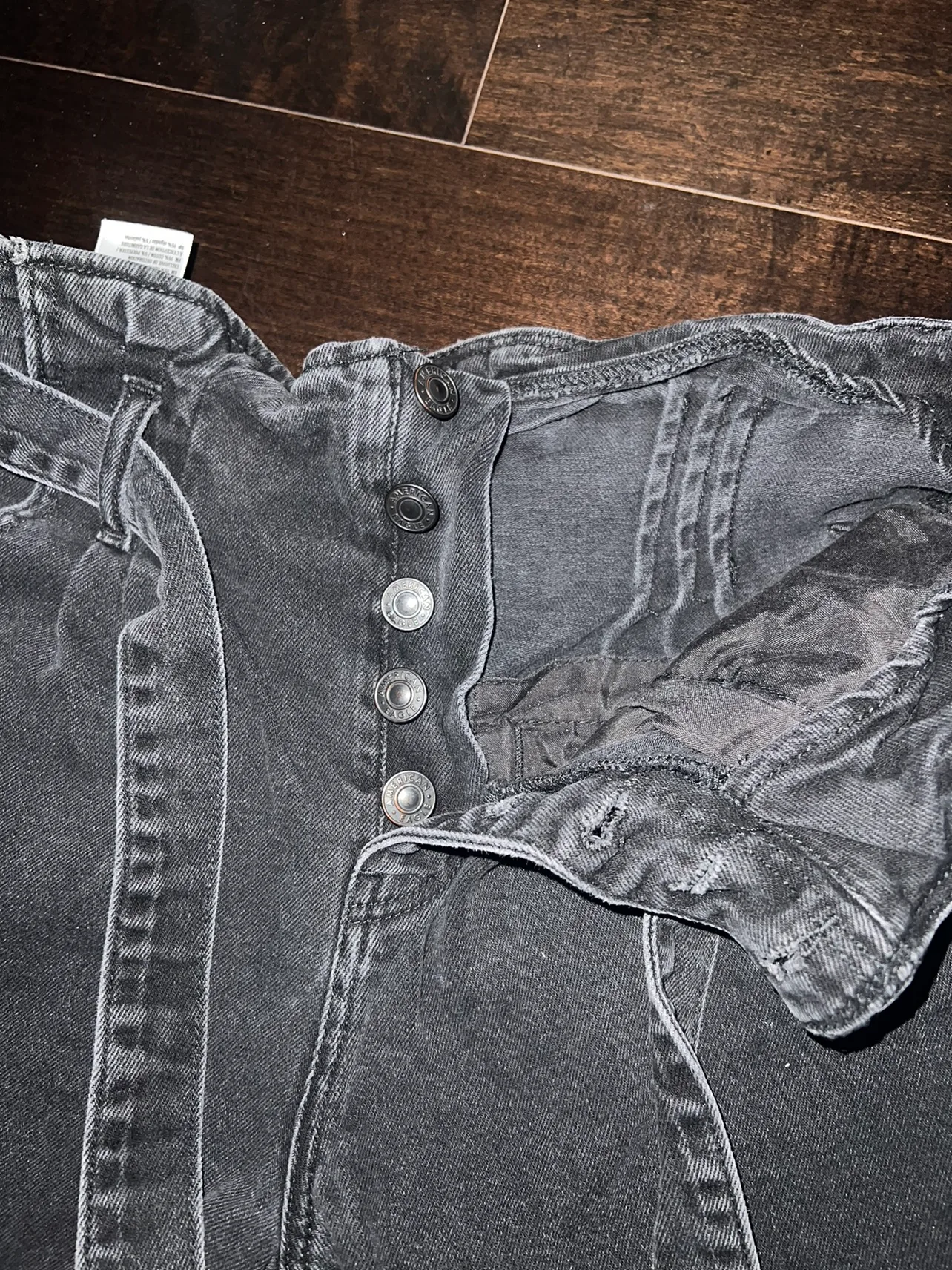 American Eagle Black Denim Shorts image indicator(4)