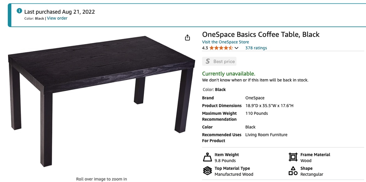 Black Coffee Table - photo 4
