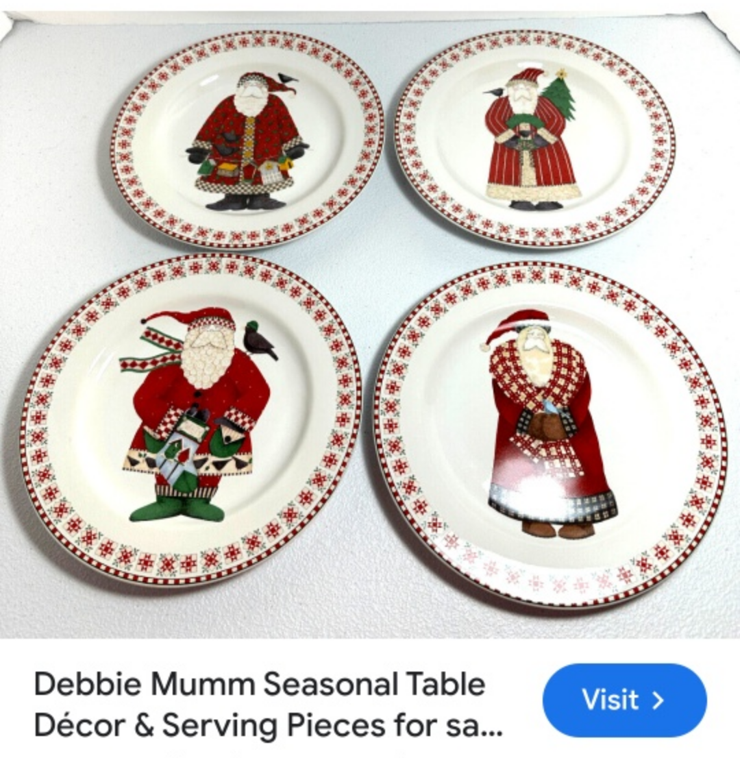 Debbie Mumm Santa's Retweet Salad Plates - photo 2