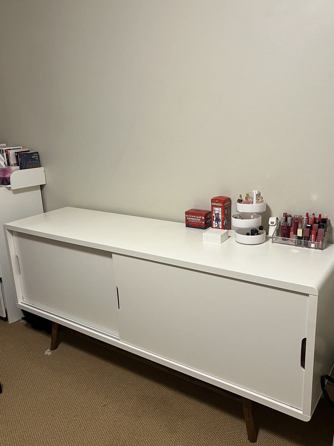 White Sliding Door Cabinet
