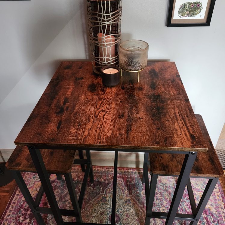 Bar Table and Stools Set 🤎 - photo 2