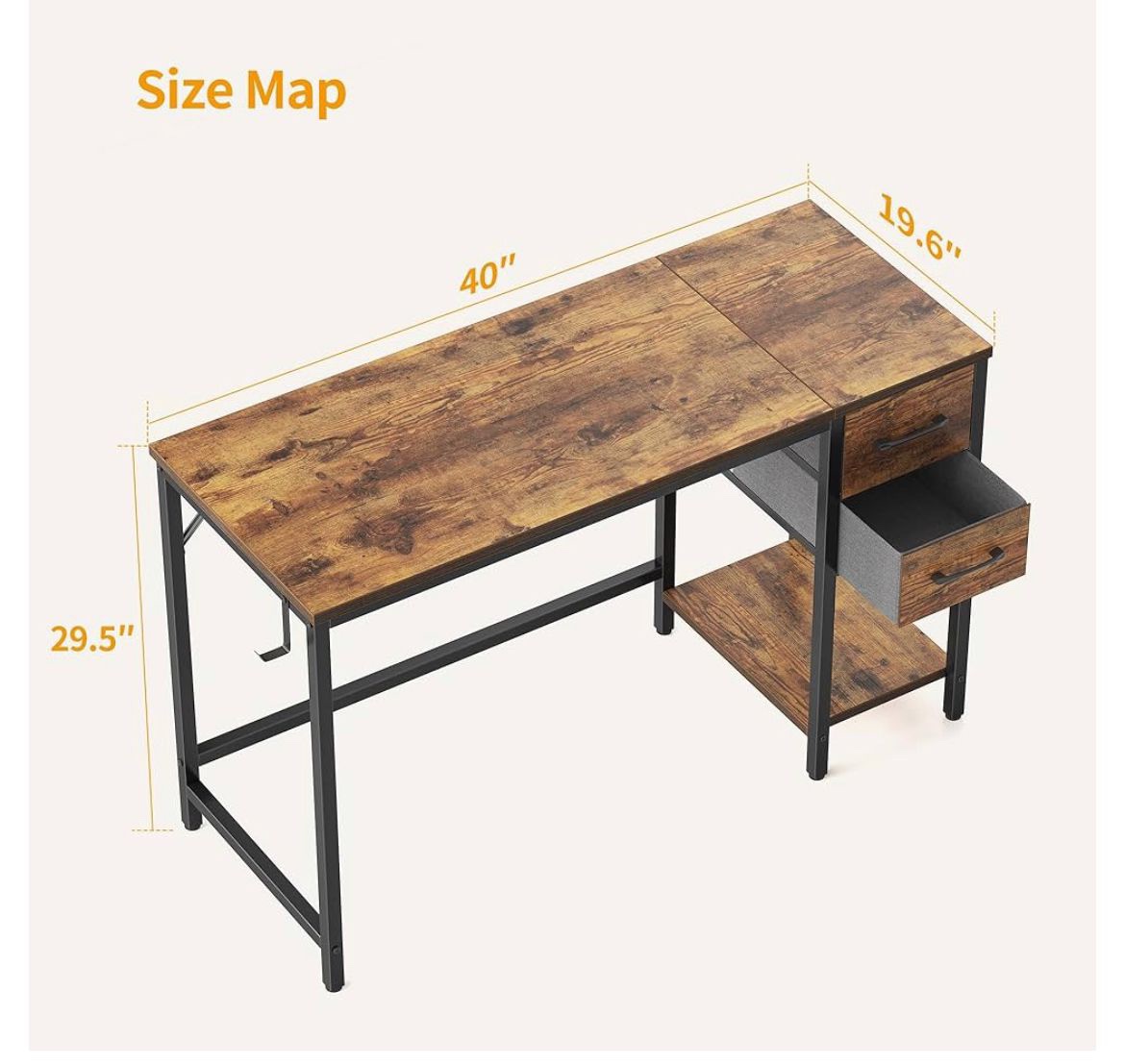 Desk with Storage Shelf