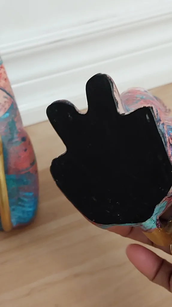 BNIB 2pcs Abstract Art Cat Resin Statues image indicator(4)