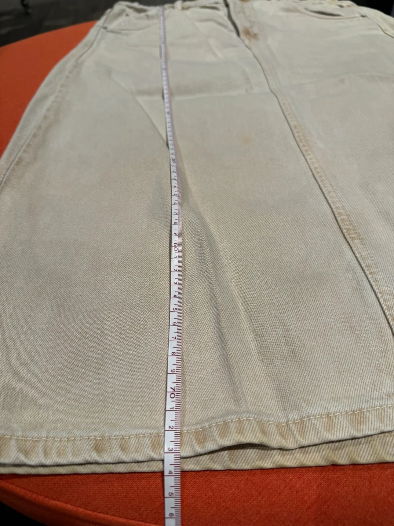 Zara Beige Denim Skirt image indicator(7)