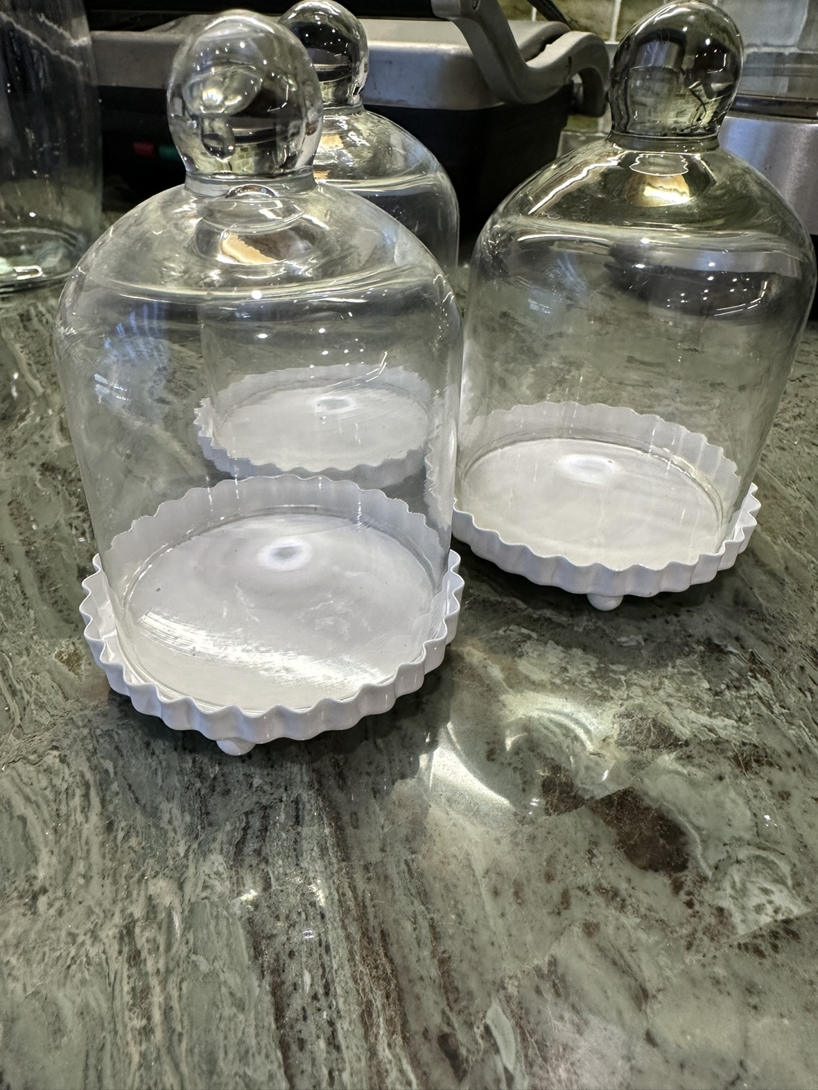 Set of 3 Glass Cloches