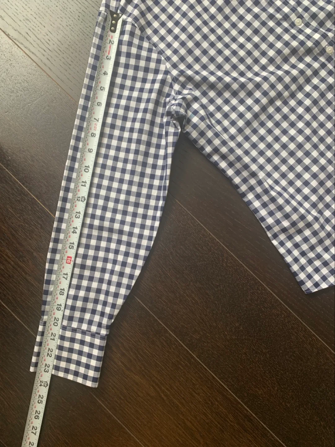 Lands' End Women's Long Sleeve Gingham Shirt- Blue & White image indicator(5)