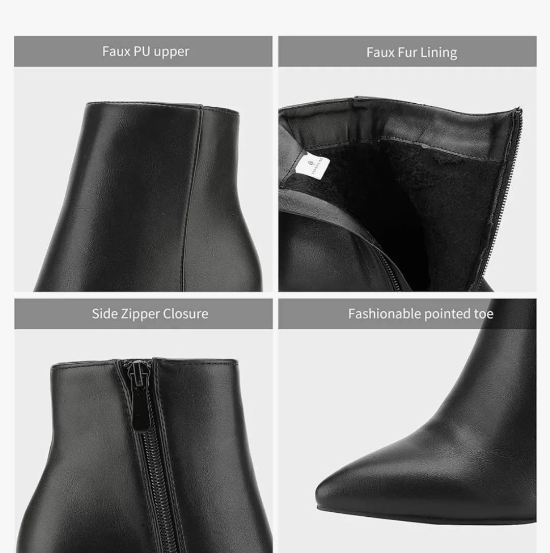 Black Chunky Heel Ankle Booties image indicator(4)