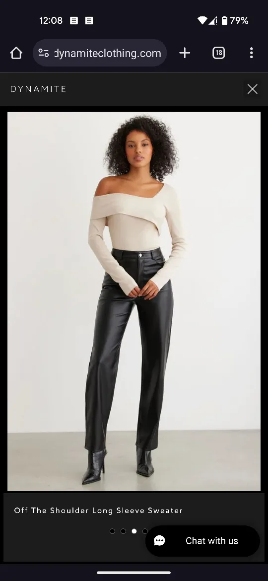 Cream Off the Shoulder Ribbed Long Sleeve Sweater image indicator(3)