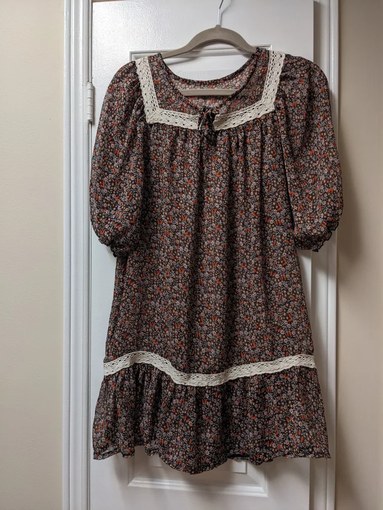 Floral Mini Dress / long top thumbnail