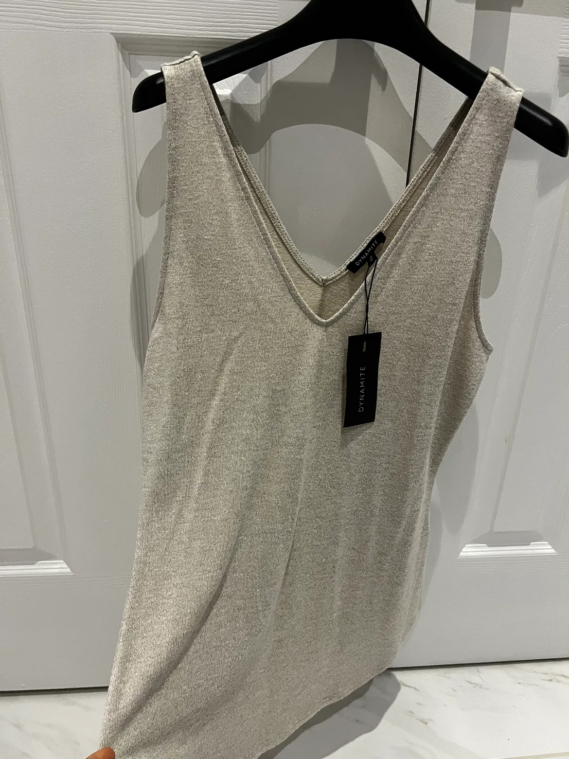 NEW Dynamite  knit beige sandy  Tank Top size M image indicator(3)
