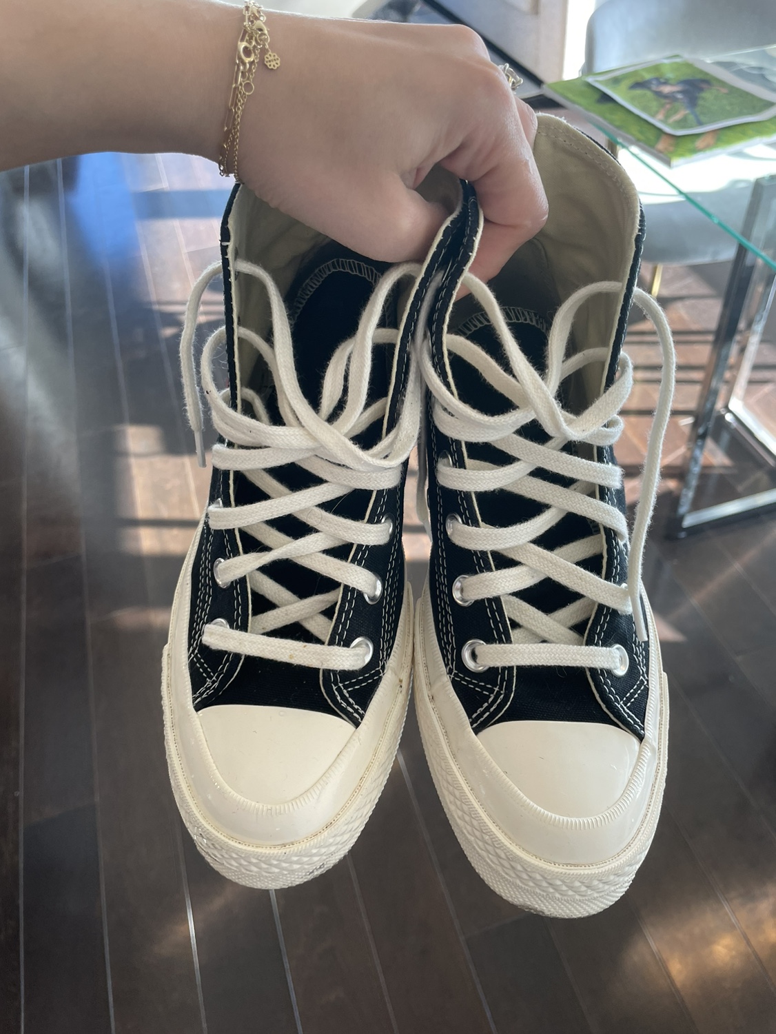 Women’s Comme des Garçons Play Converse High Top Shoes size 7 - photo 3