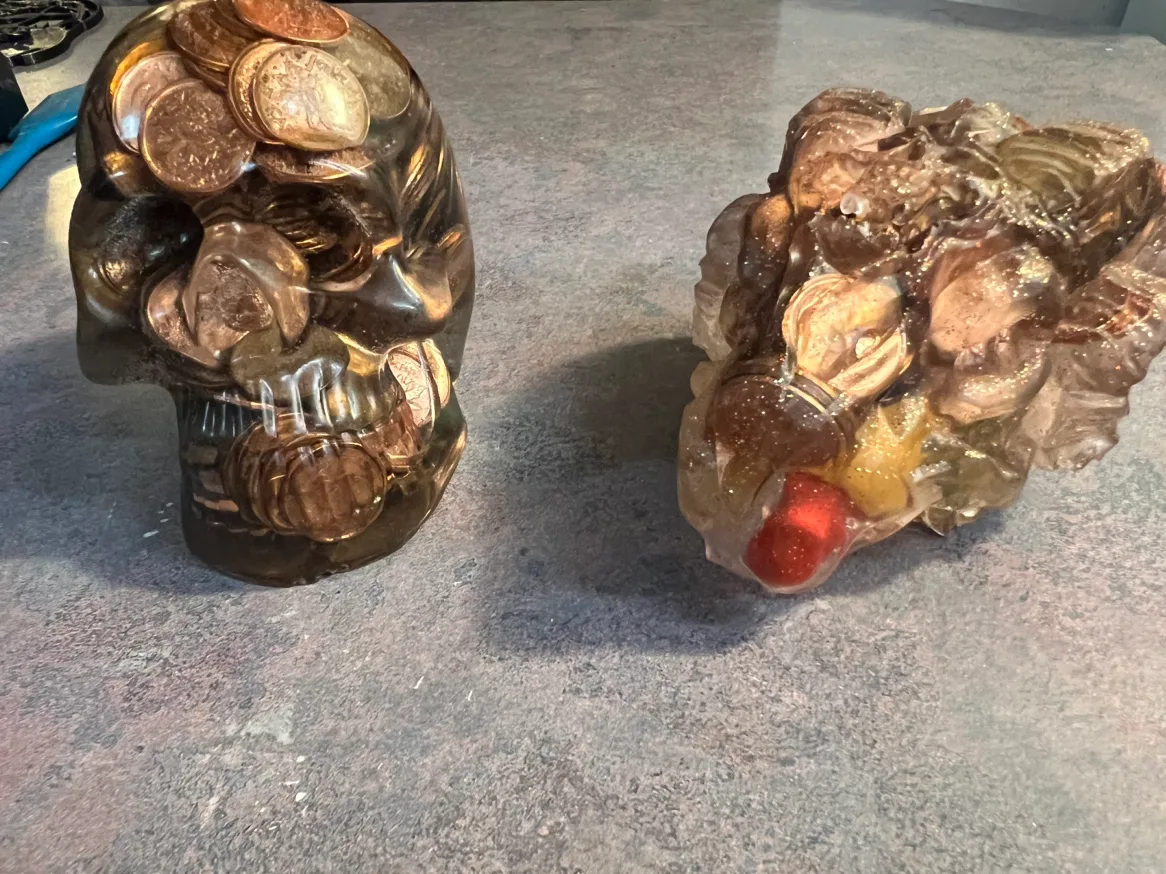 Resin Skull and Hot Dog