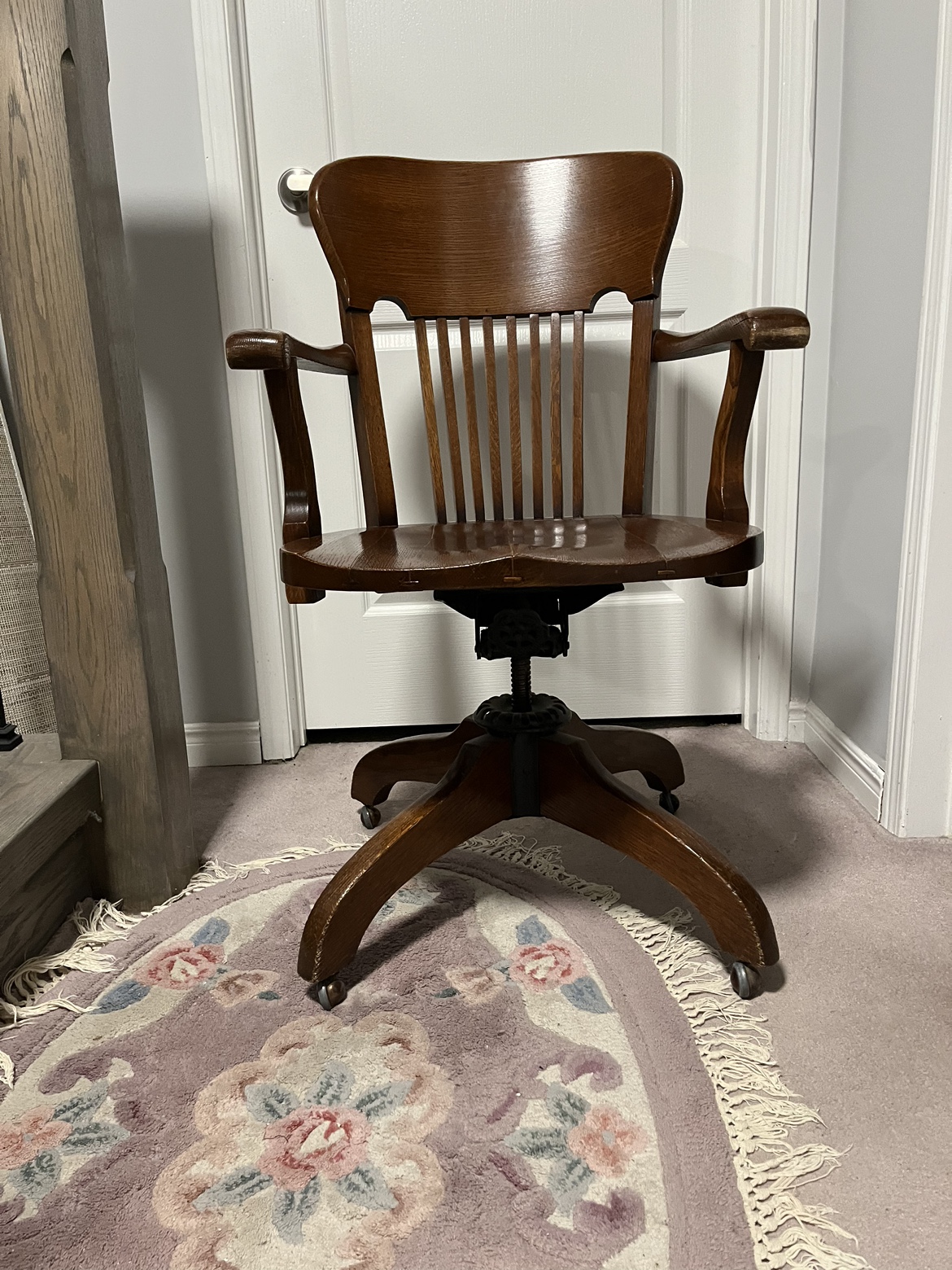 Antique Wooden Office Chair - photo 2