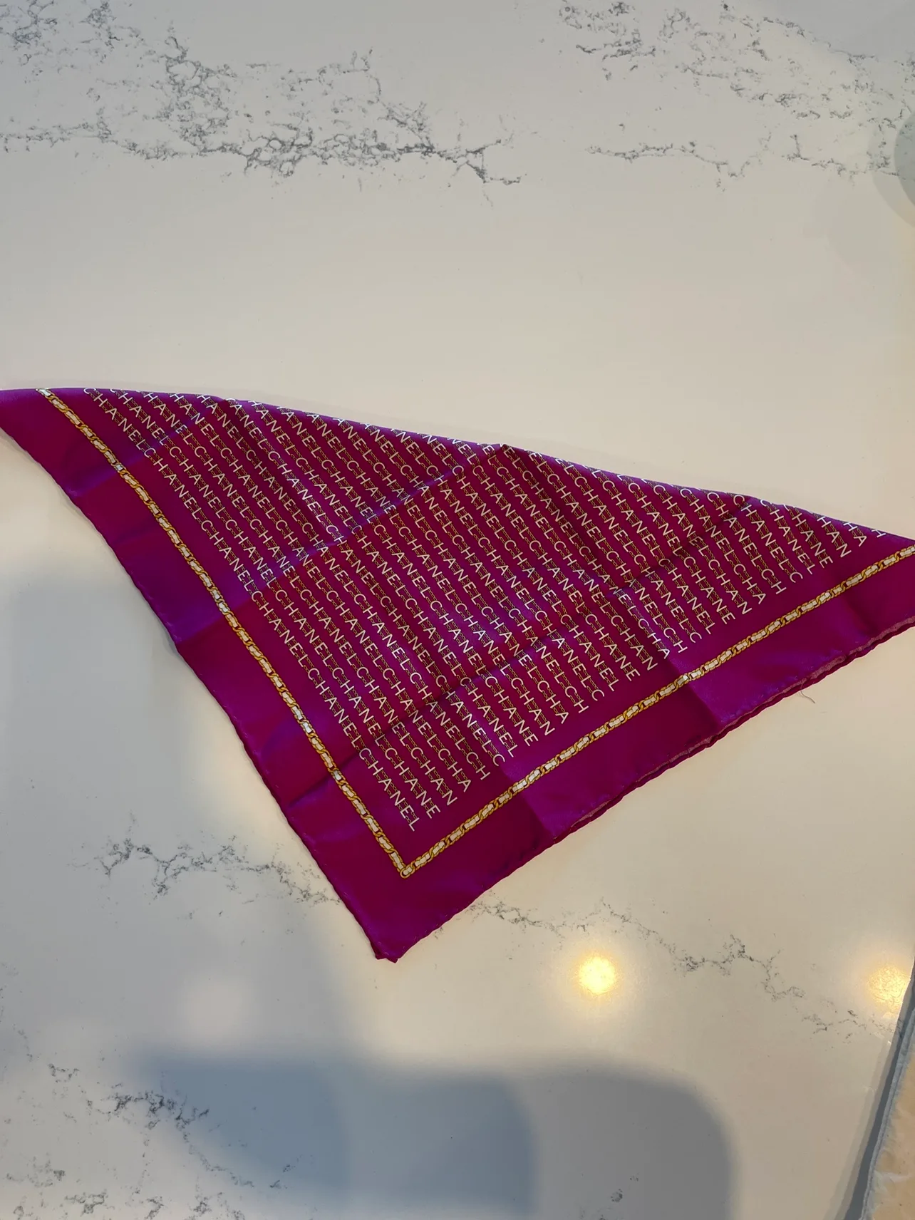 Vintage Chanel Silk Scarf 43x44cm image indicator(2)