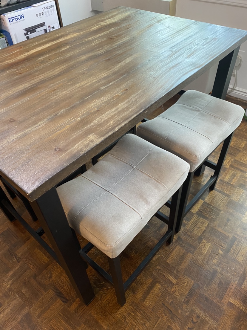 Dining Table Set with 4 Stools - photo 2