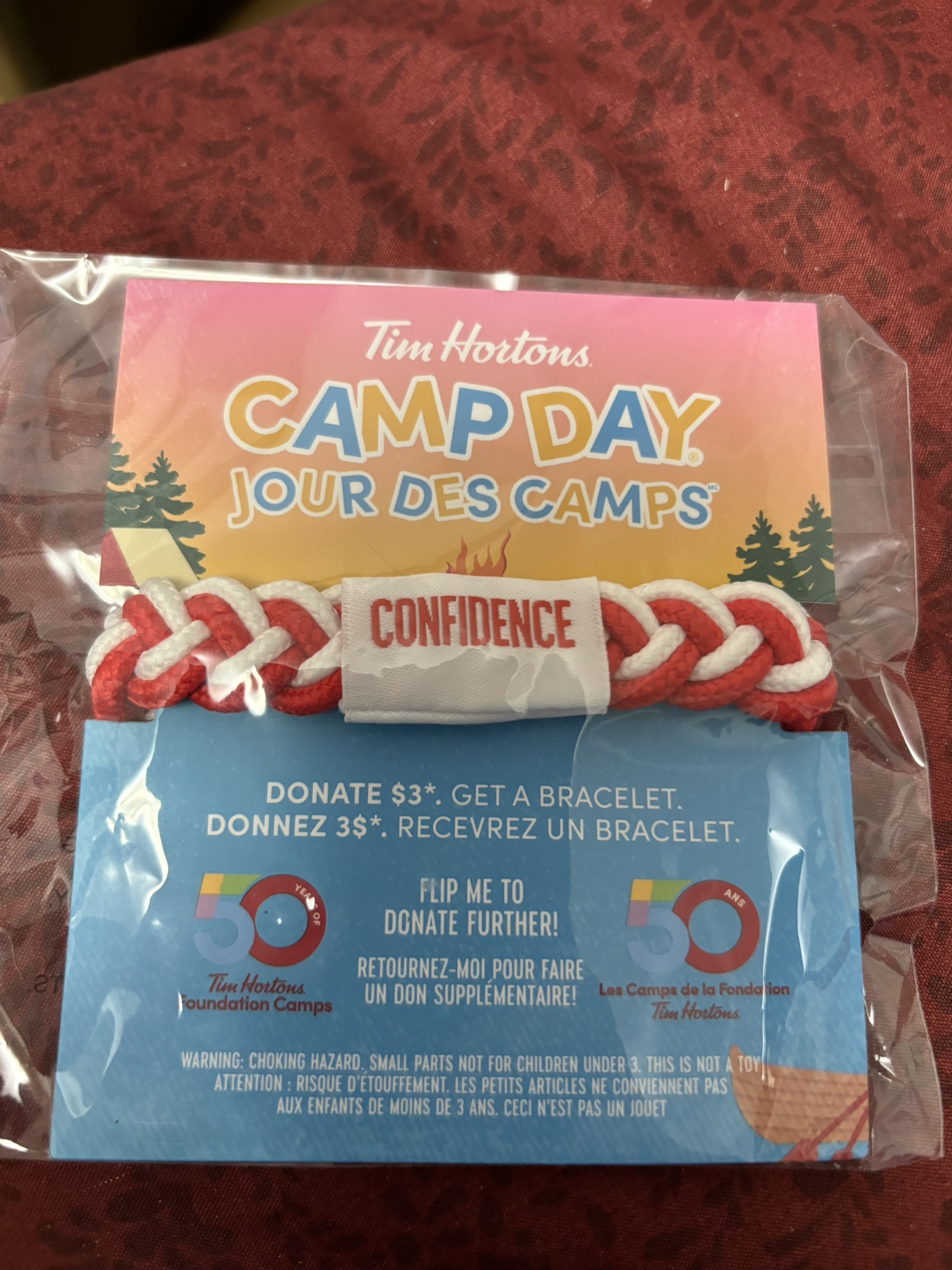 #freecycle Tim Hortons Camp Day Bracelet - Confidence