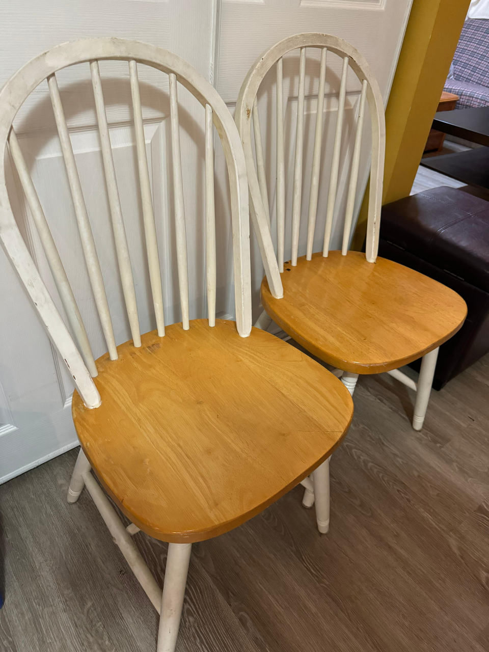 Pair of White Kitchen Chairs