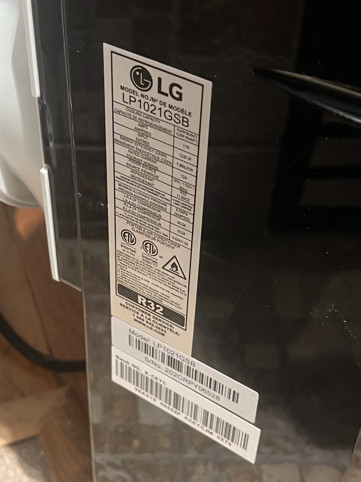 LG Portable Air Conditioner - photo 2