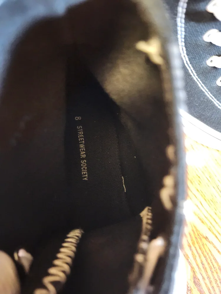 Black High Top Canvas Sneakers.  Size 8W image indicator(5)