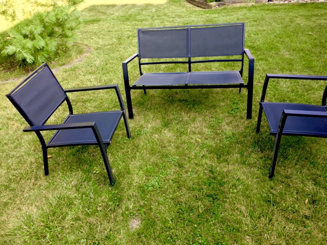 4 people conversation set great condition black colour comfy - photo 4
