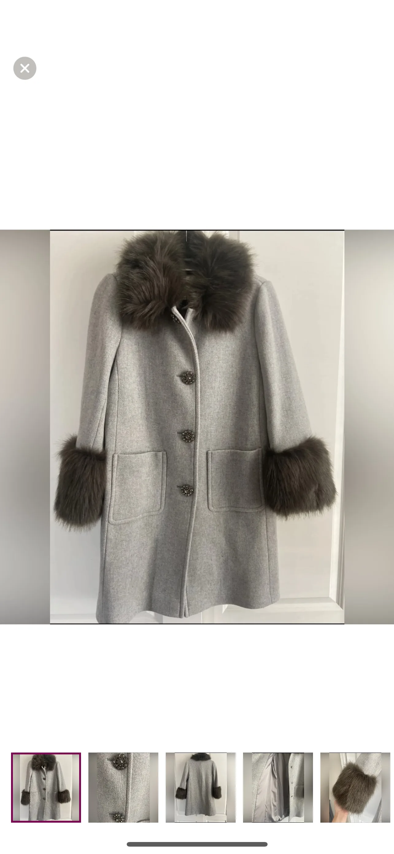 ❗️ MOVING SALE PRICE DROP ❗️ Grey Faux Fur Trim Coat thumbnail