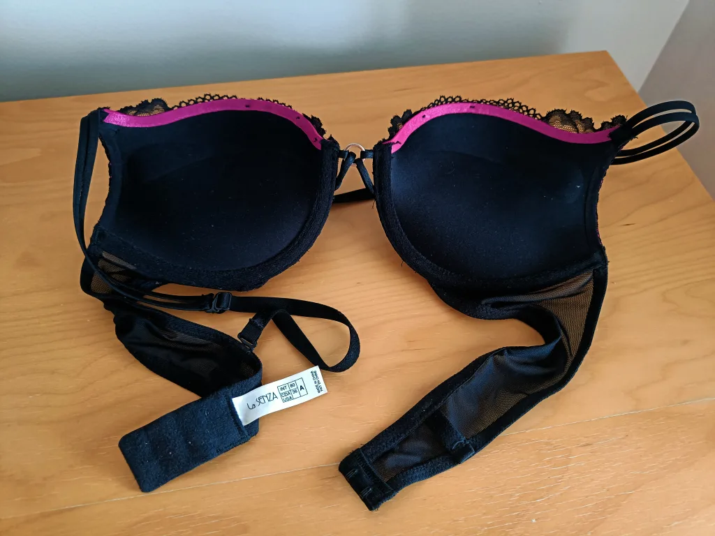 LaSenza Black and Purple  Lace Bra push-up image indicator(2)
