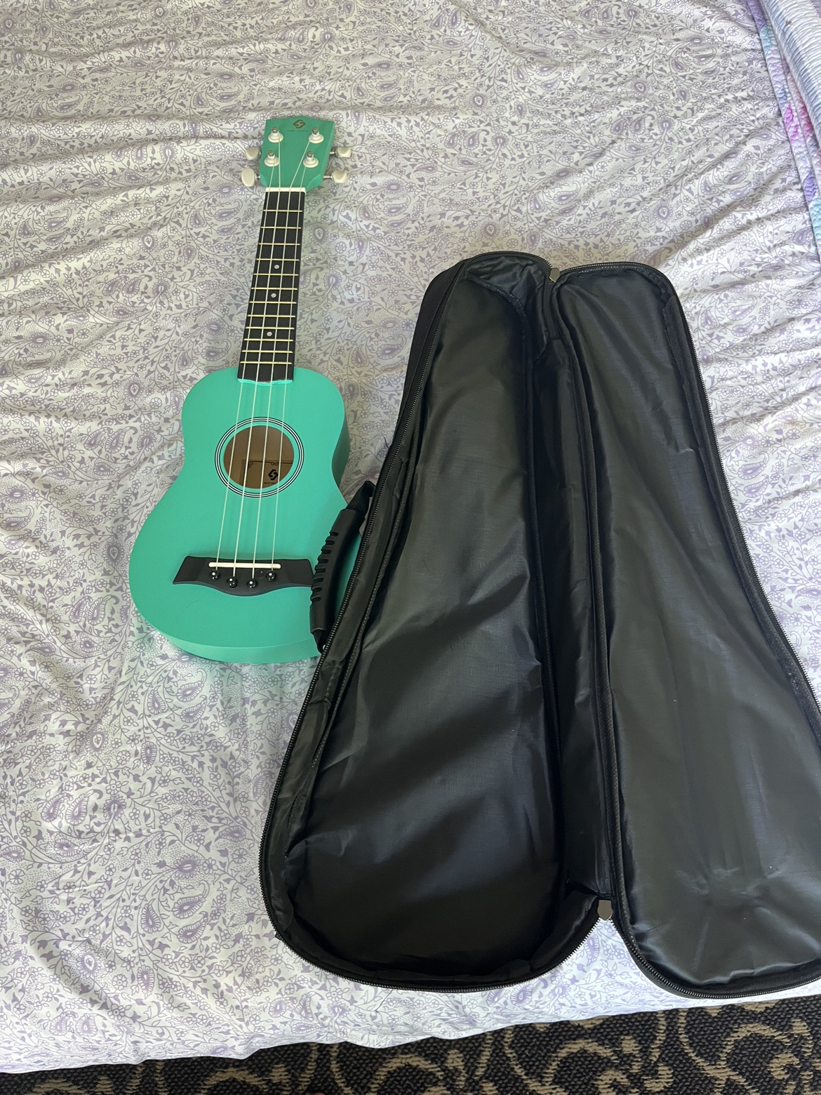 Teal Ukulele with Case and Pick - photo 4