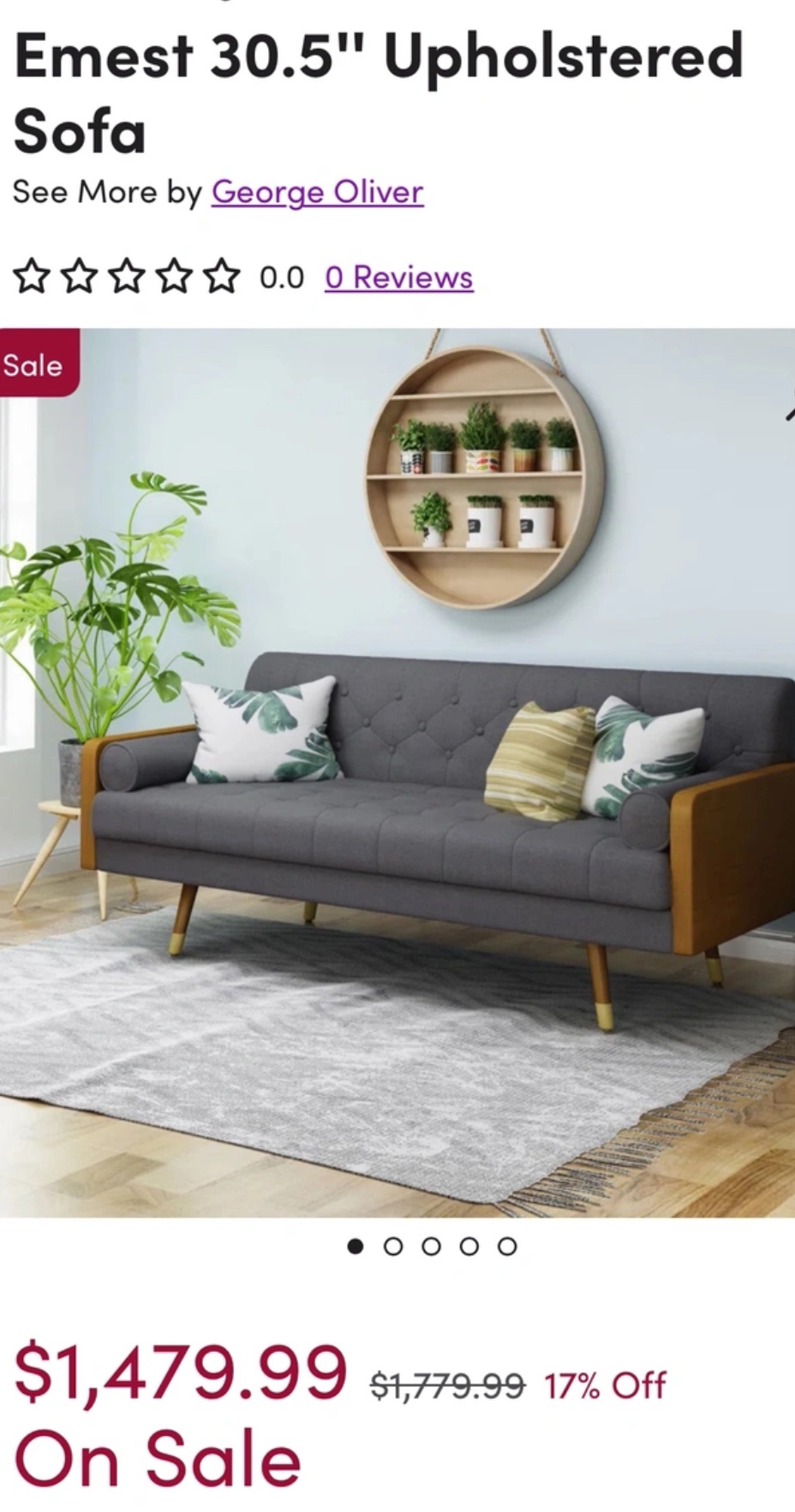 🧡Brand New Upholstered Grey Tufted Sofa