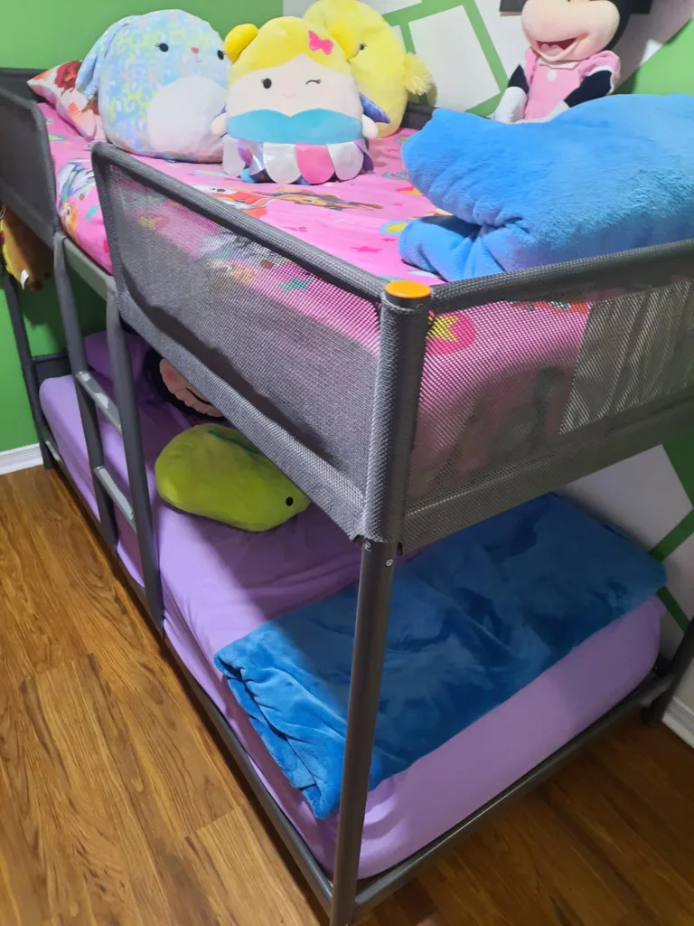 Dark Gray Twin Tuffing Bunk Bed Frame image indicator(6)