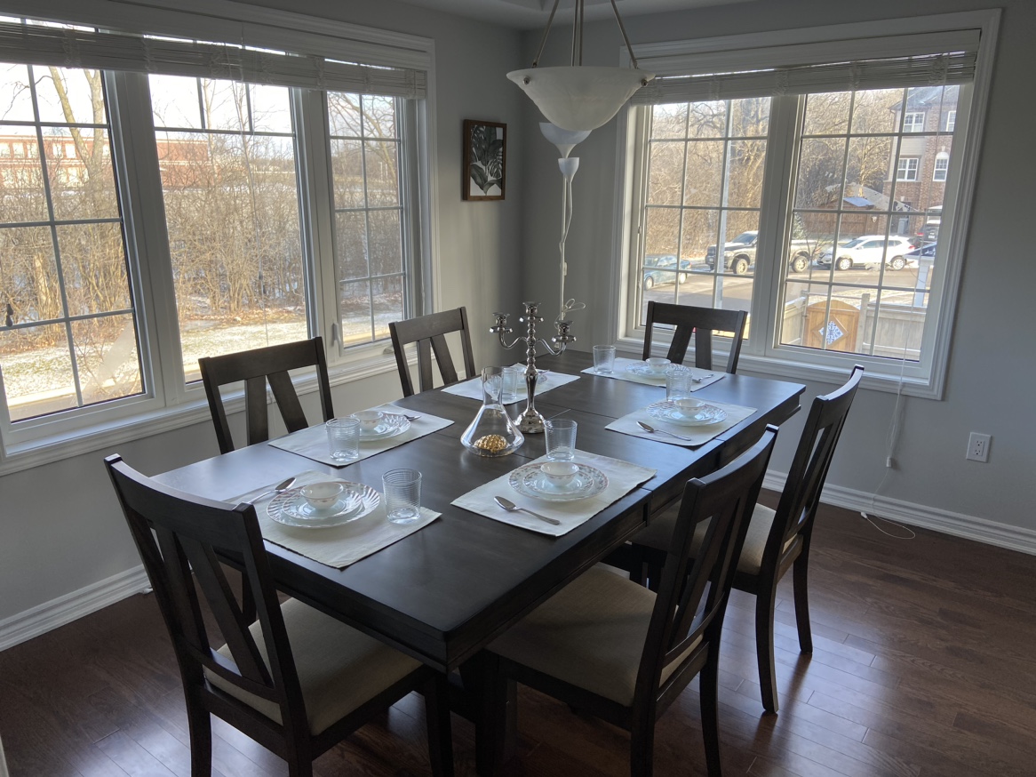 Dark Wood Dining Table with 6 Chairs