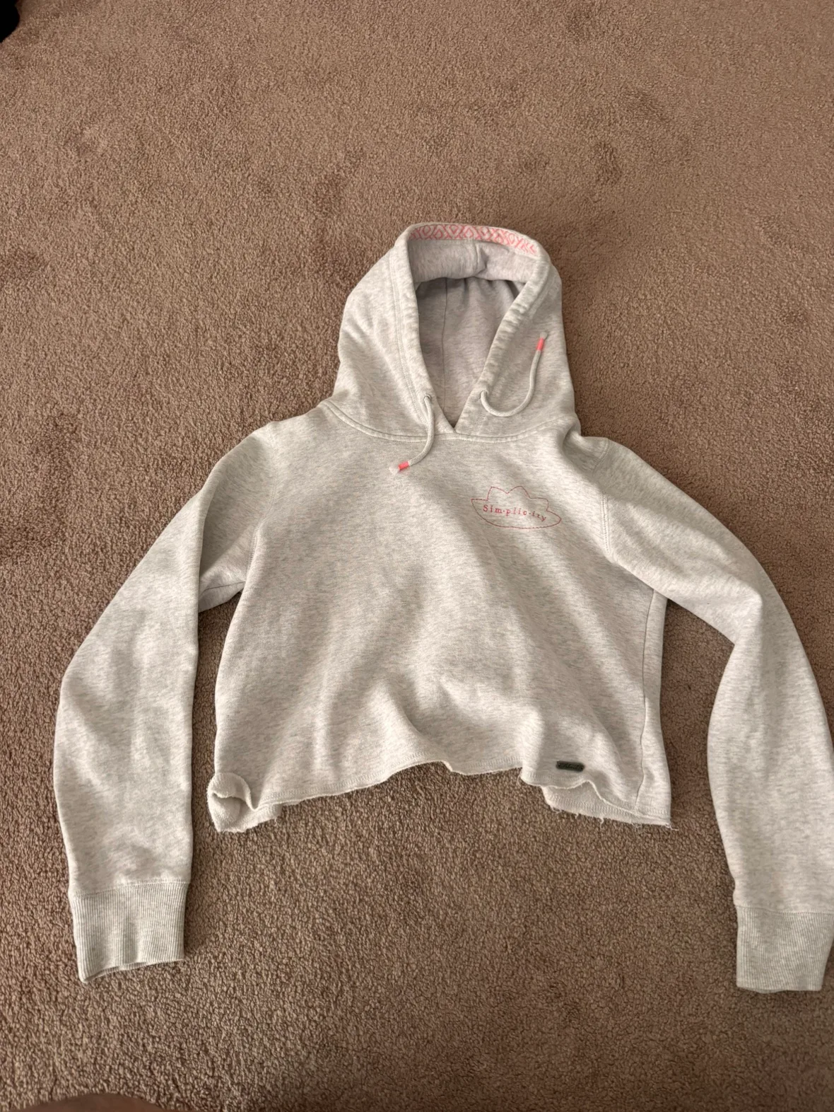 Grey Cropped Hoodie #freecycle thumbnail