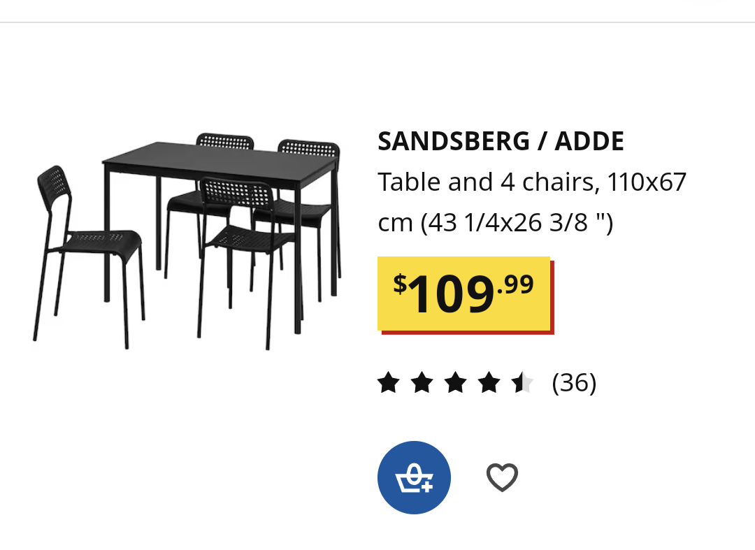 Ikea table with 4 seats set - photo 3