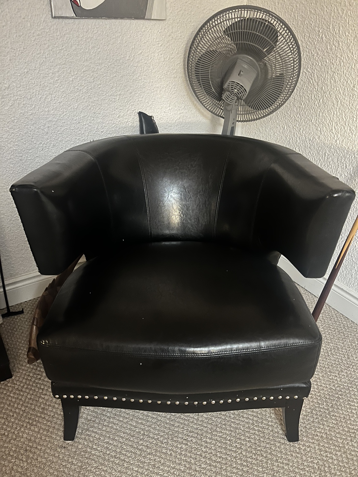 Black Leather Armchair. Set of two