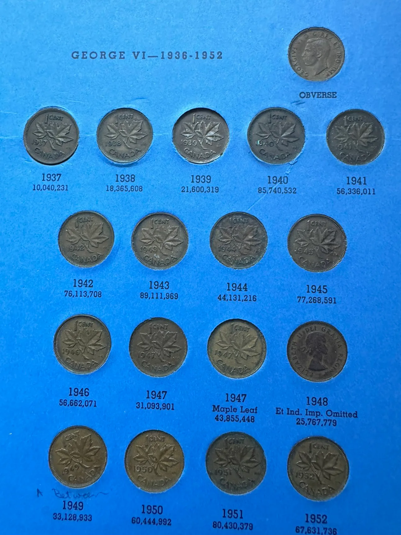 Canada small cent collection 1920 - 1972 image indicator(4)