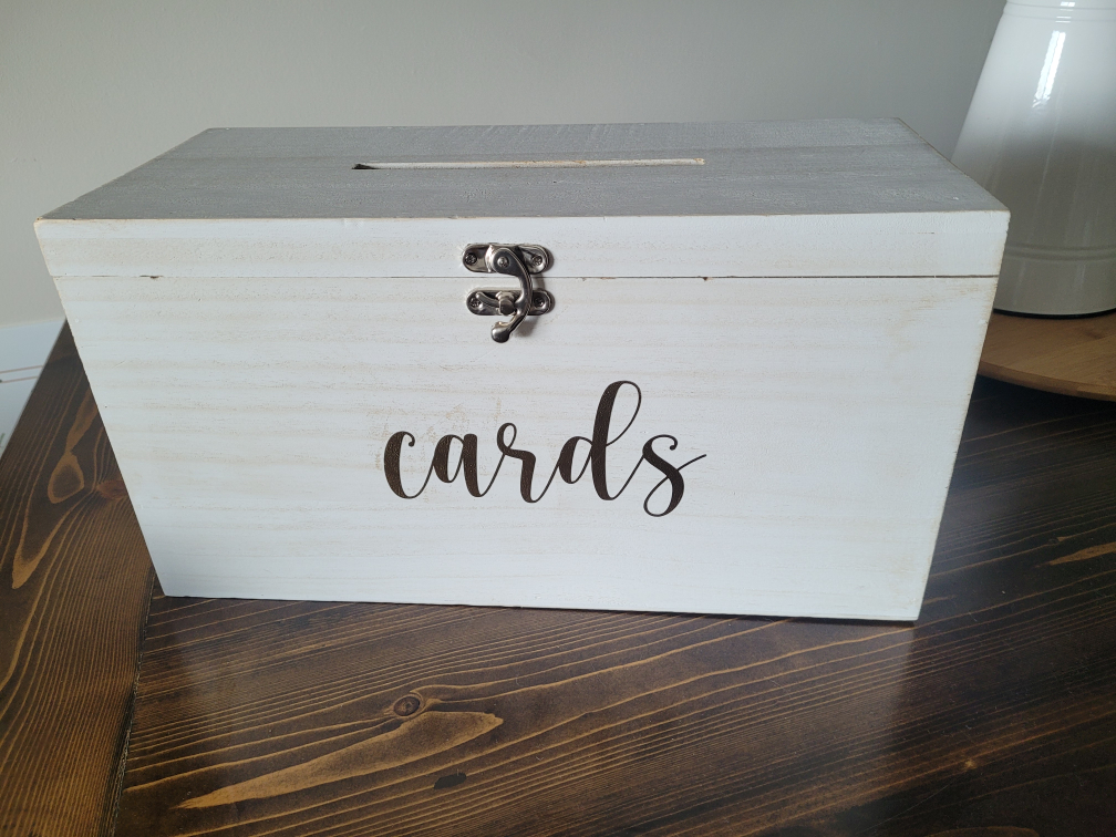 White Wooden Card Box