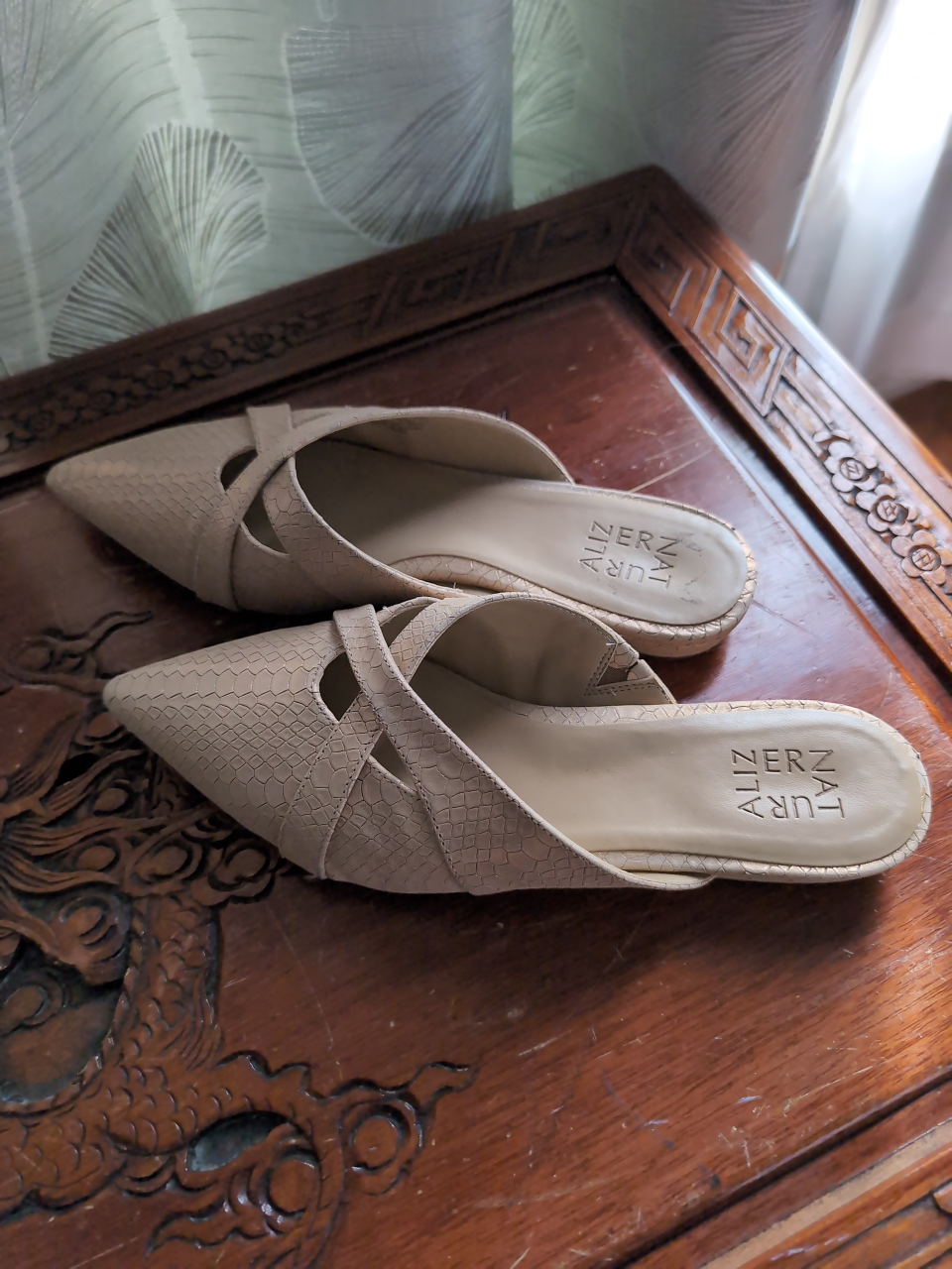 Gold snake print mules by Naturalizer - photo 2