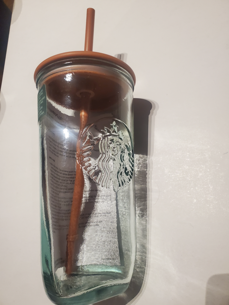 Starbucks Glass Tumbler with Lid and Straw