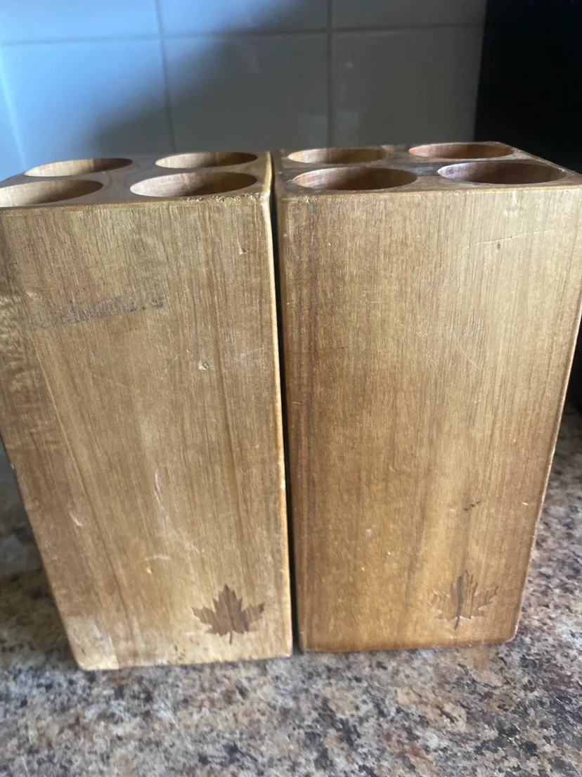 #freecycle Wooden tea light candle Holder thumbnail