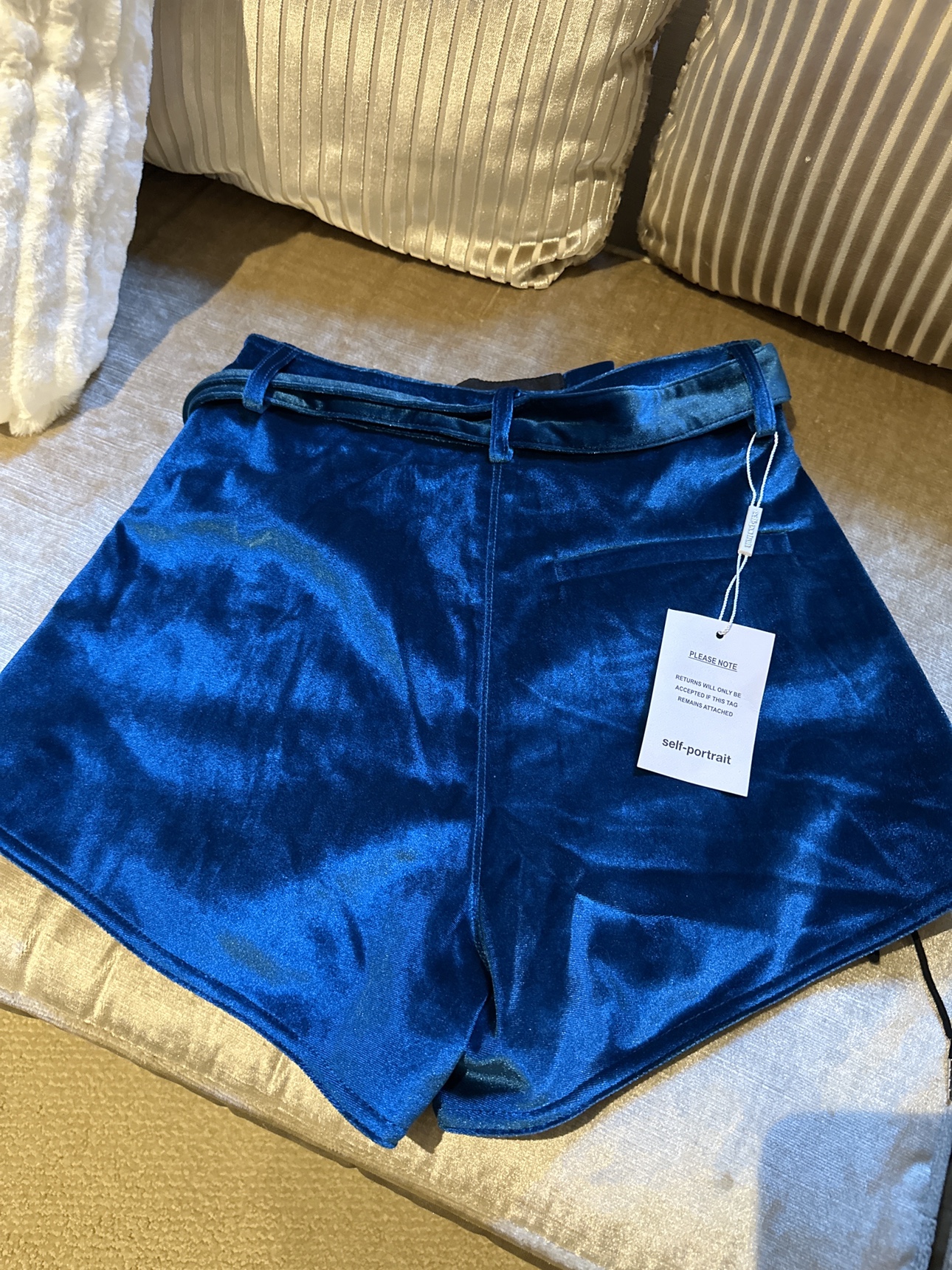 Self-Portrait Velvet Shorts - photo 2