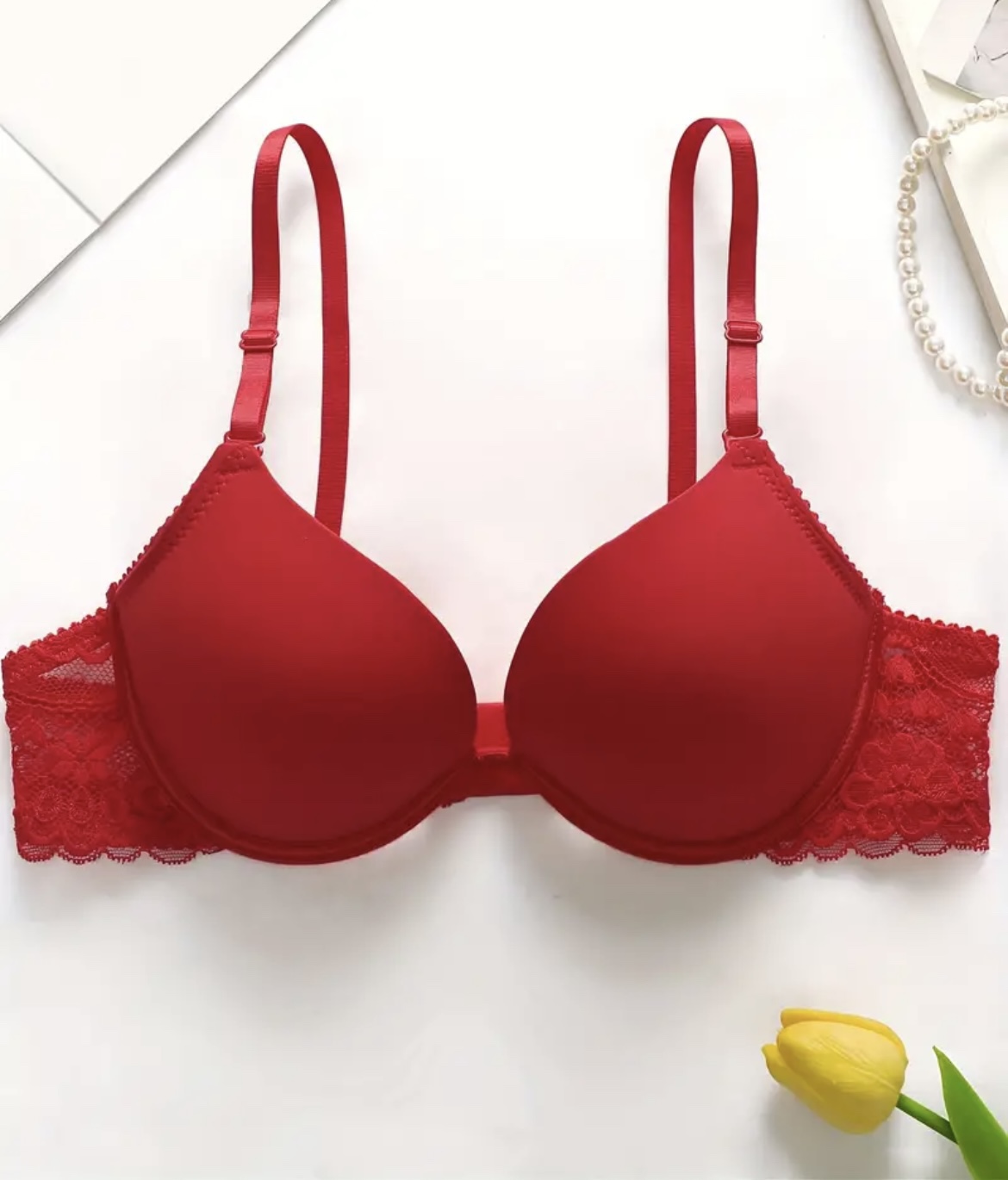 3pcs Elegant Lace Push-Up Bra Set - photo 3