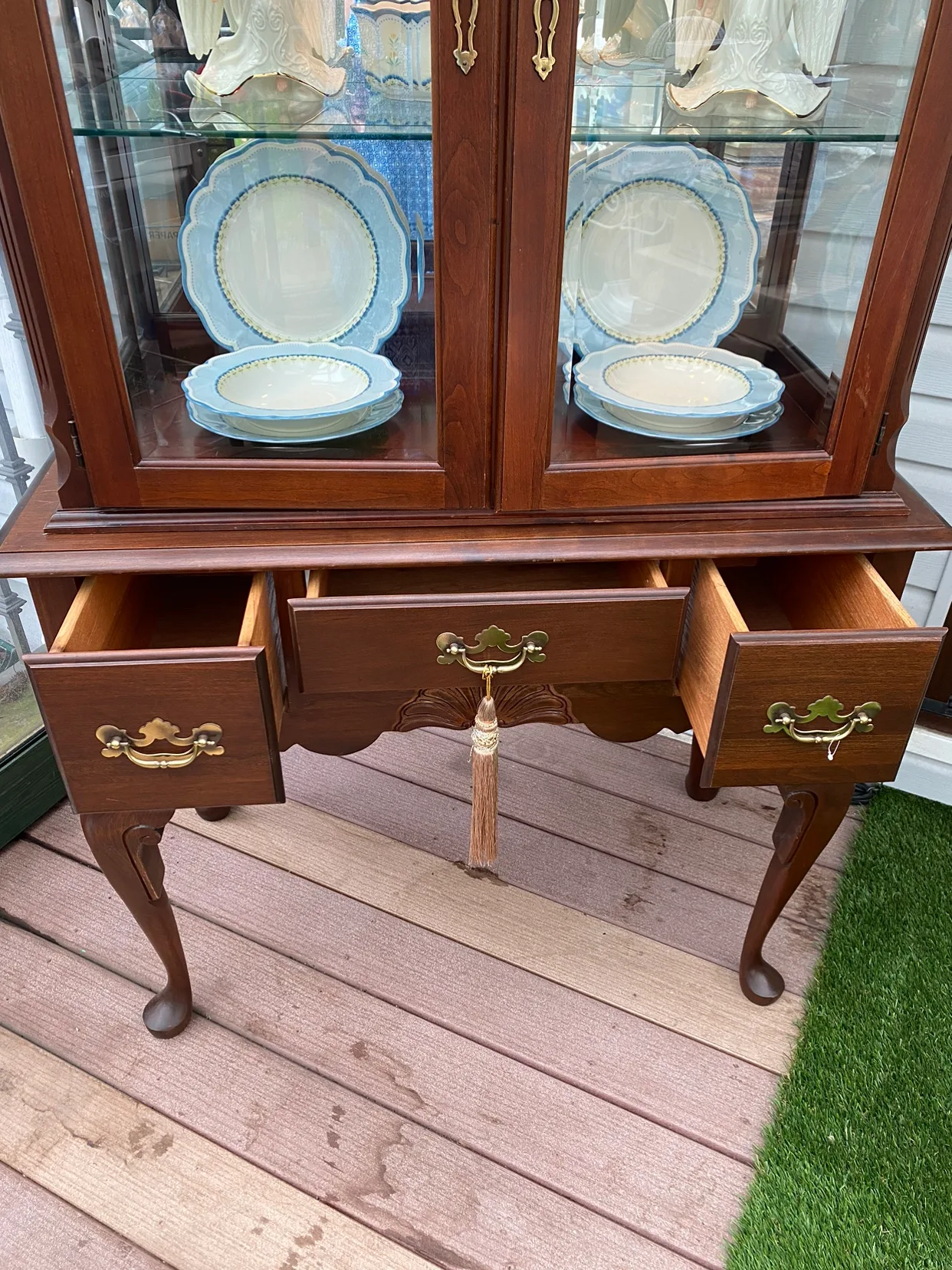 Wooden Curio Cabinet China display shelf image indicator(10)