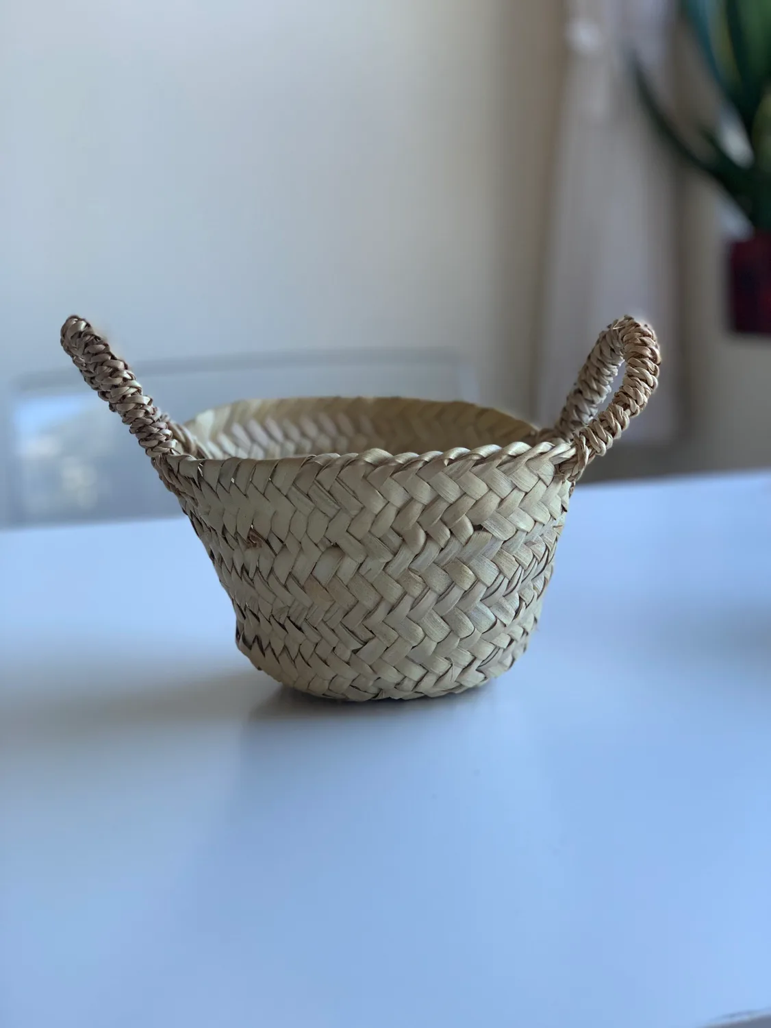 Small Woven Beldi Basket with Handles thumbnail