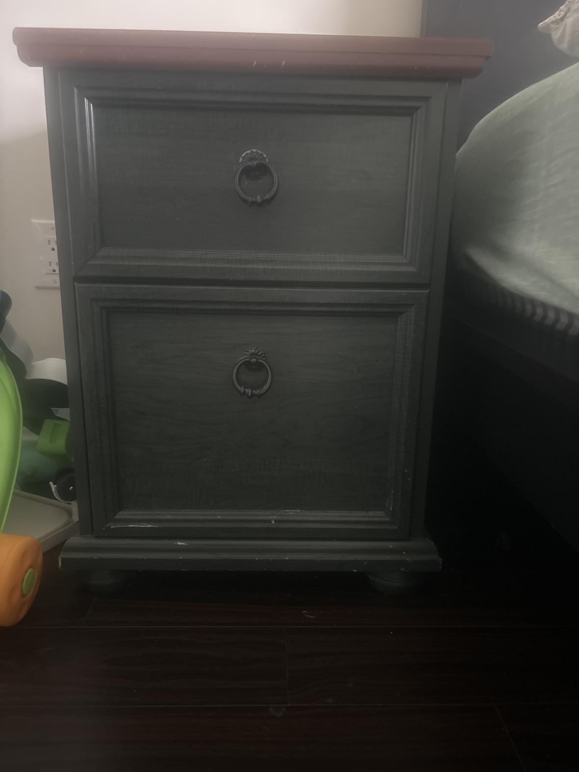 #freecycle Green Nightstand with Two Drawers