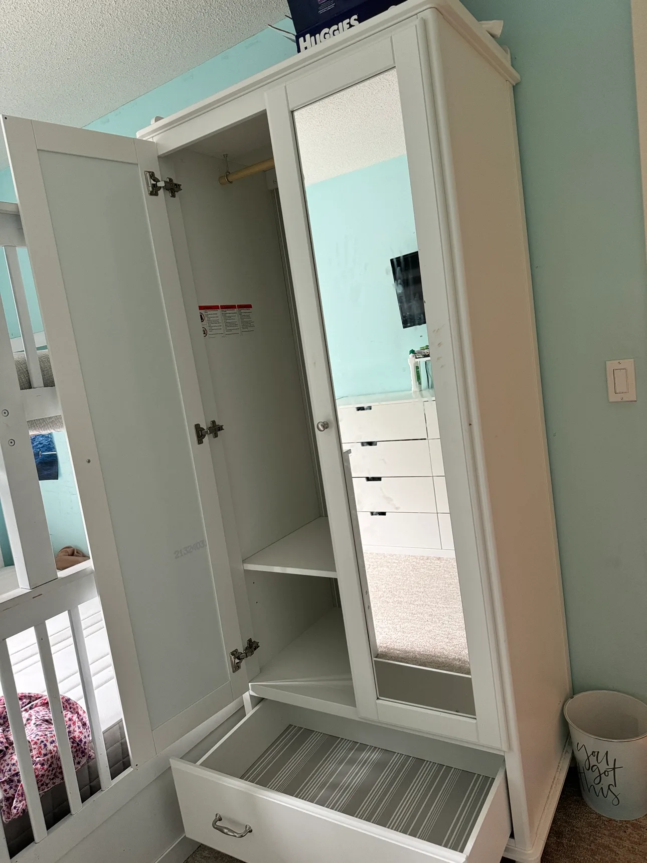 White Mirrored Armoire image indicator(2)