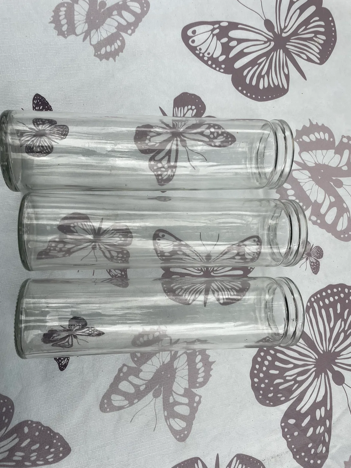 Three Glass Jars - New Prayer Candle Jars - #freecycle thumbnail