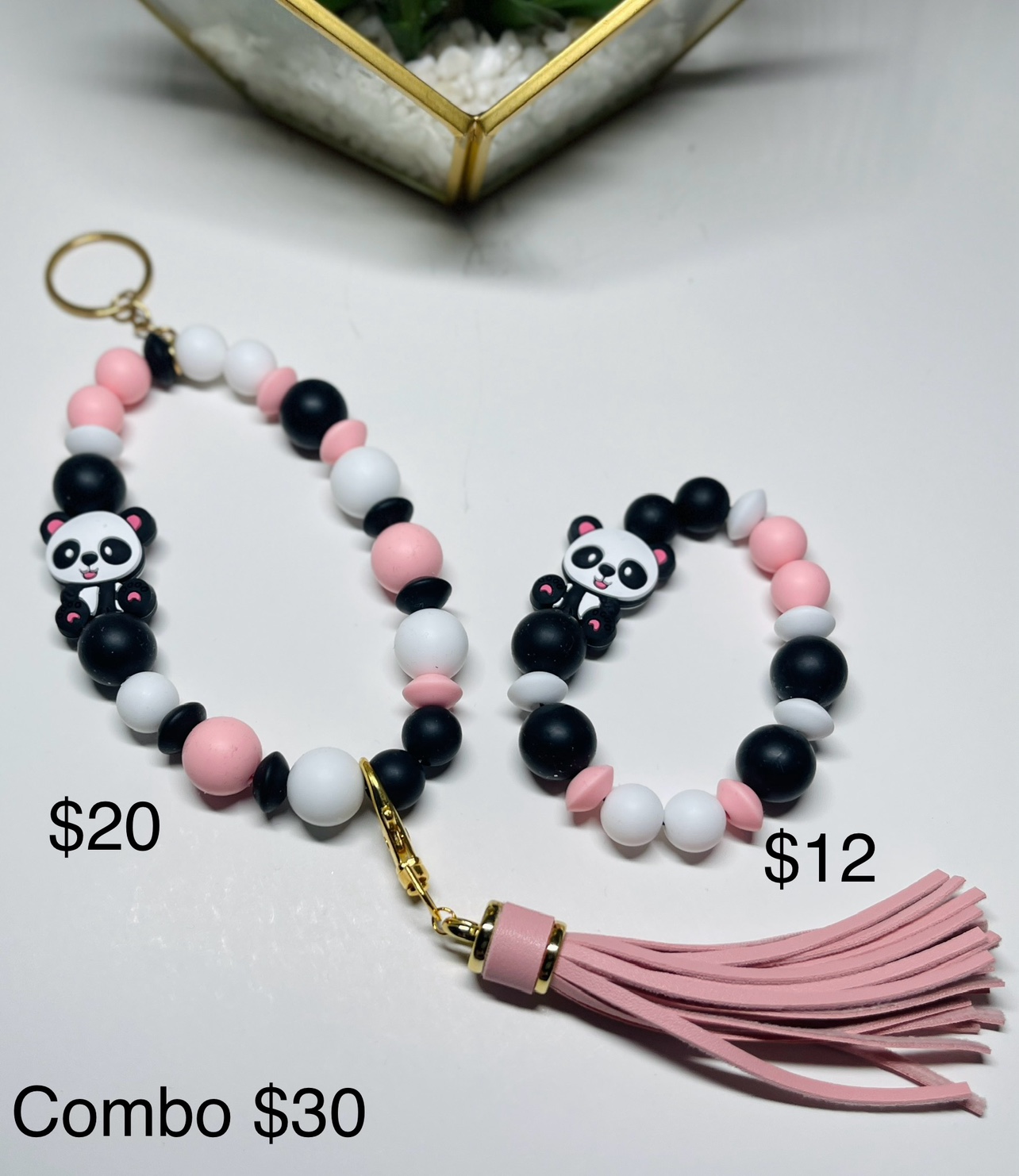 Silicone Bead Keychain and Bracelet Set - photo 2