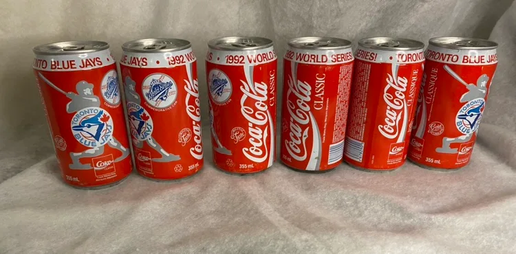 1992 World Series Commemorative Toronto Blue Jays Coca-Cola Cans image indicator(2)