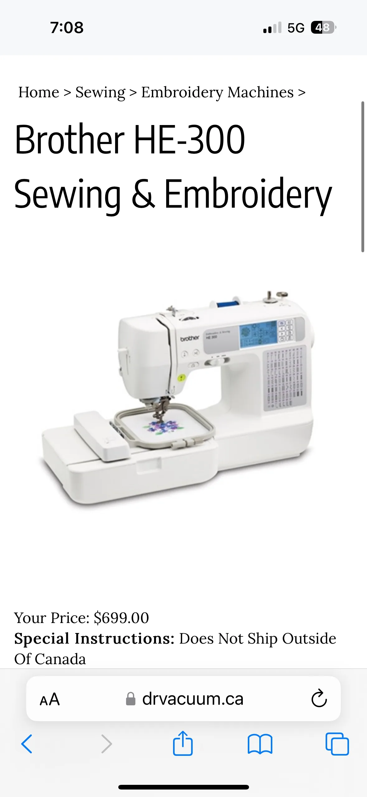 Brother HE 300 Sewing & Embroidery Machine image indicator(2)