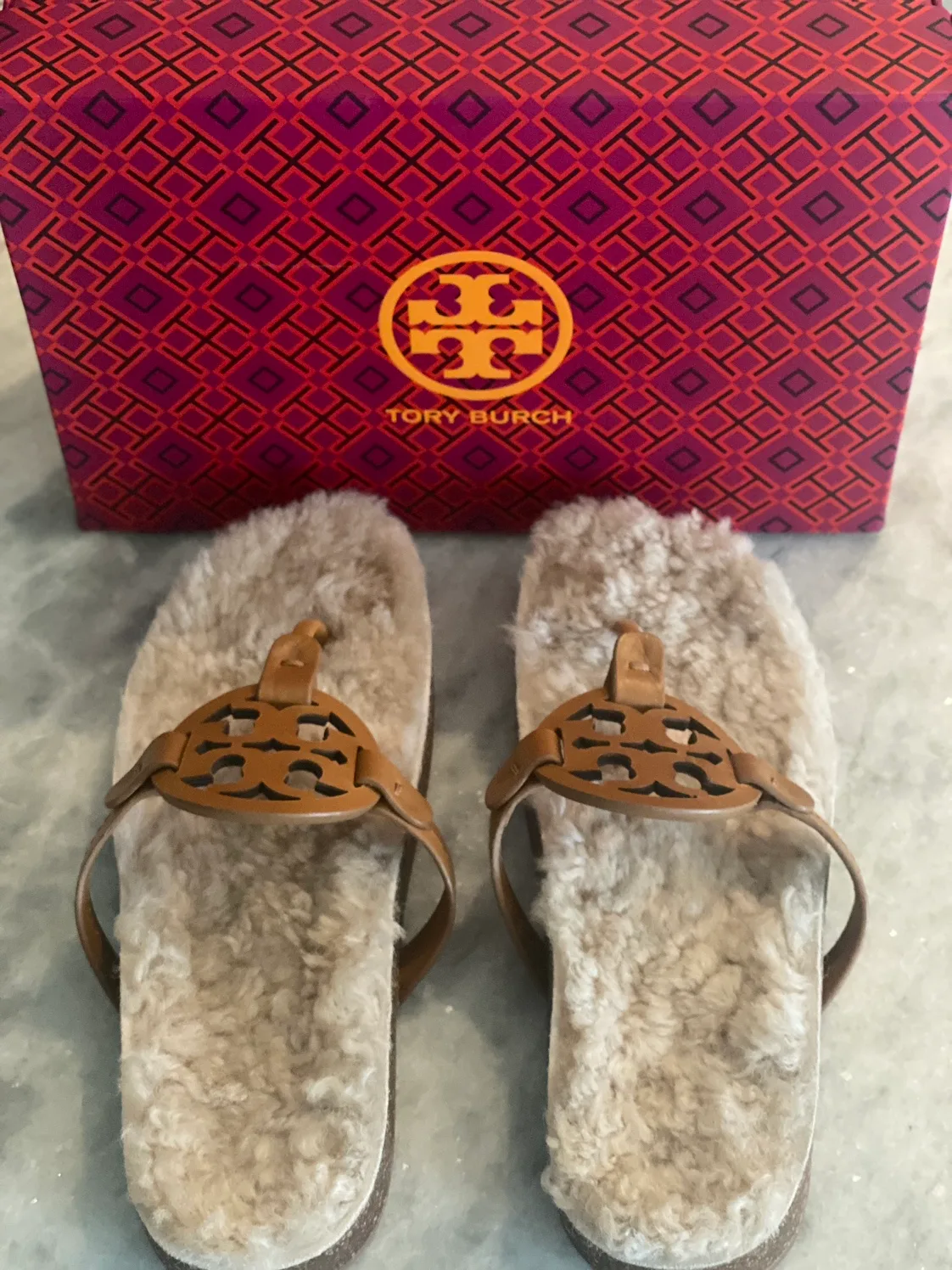 Tory Burch Miller Shearling Sandals