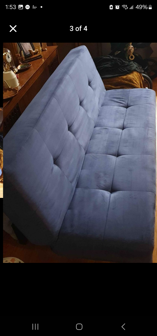 Blue Futon Couch - photo 2